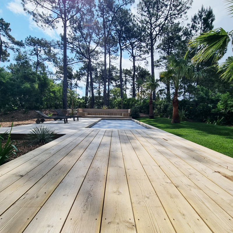 terrasse bois piscine